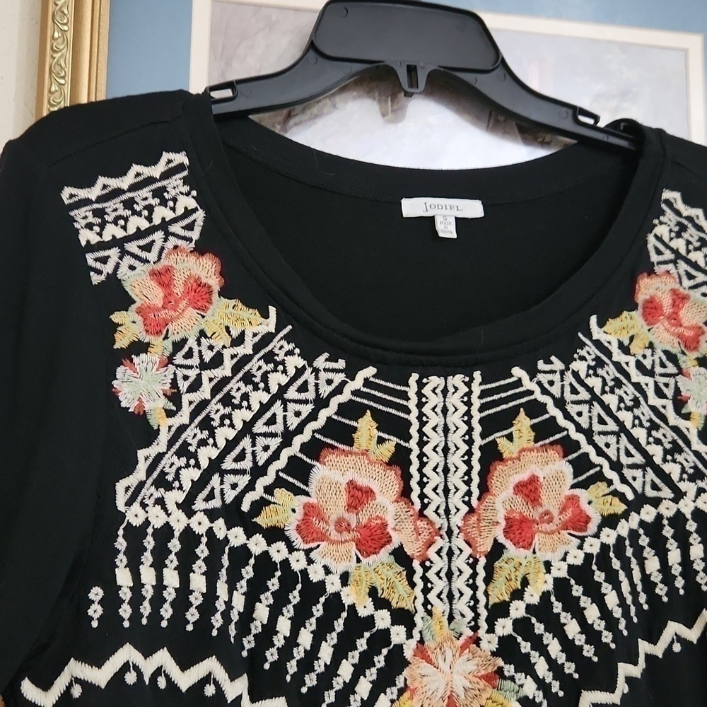 Oversized Embroidered Top Short sleeve Casual Bohemian Contemporary JODIFL Small - Picture 7 of 10